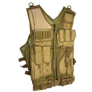 Tactical Vest Adjustable Fit With Multiple Pockets & Mesh Design For Outdoor